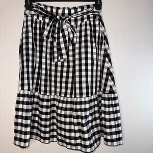 J Crew Women Striped Pleaded Black / White Skirt Size 0